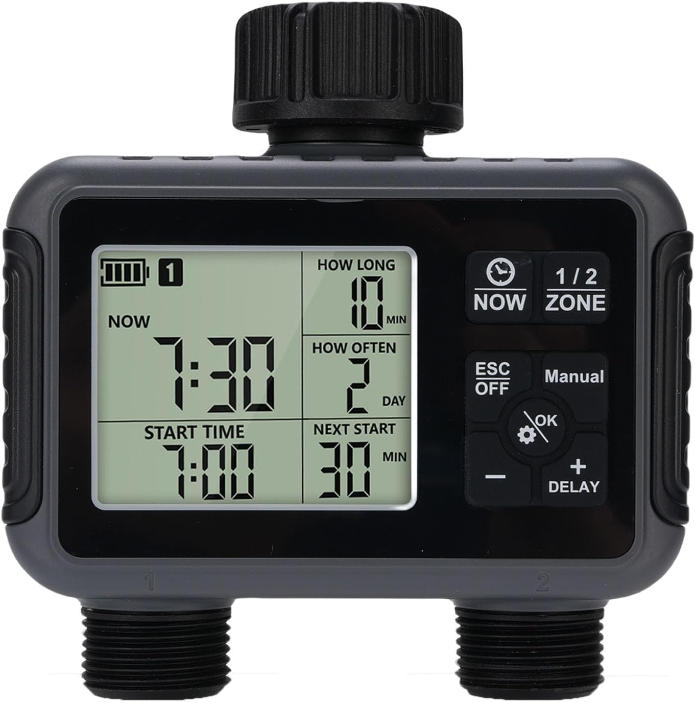 Sprinkler Timer LCD Display 3 Watering Modes Multifunctional IPX5 Rain Proof Programmable Hose Timer for Garden