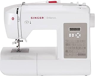 SINGER | Brilliance 6180 Portable Sewing Machine with Easy Threading and Free Arm, White/Gray
