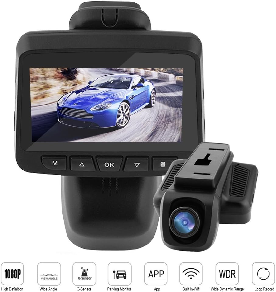Dash Cam Car Dashboard Camera Recorder 1080P Built-In WiFi & APP Support G-Sensor, 150 Degree Wide-Angle Lens, Loop Recording, Great Night Vision, Parking Monitor By Ironpeas