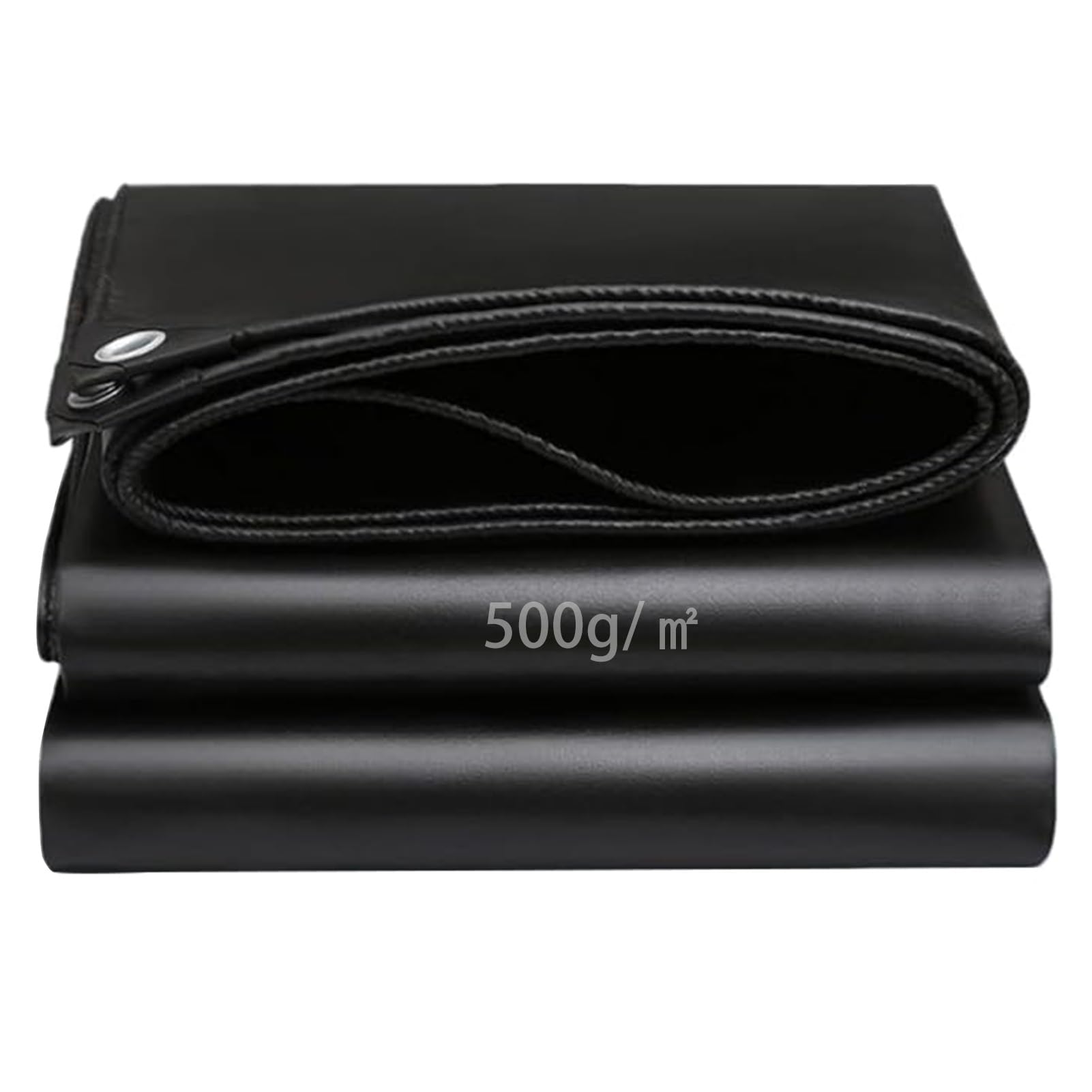 Dmchengma One Color Tarpaulin Pvc Waterproof Black Heavy Duty 500G/M² W/Reinforced Eyelets Tarp Cover For Outdoor Groundsheet Chicken Roof Pool Pond(3X3m(9.8Ftx9.8ft))