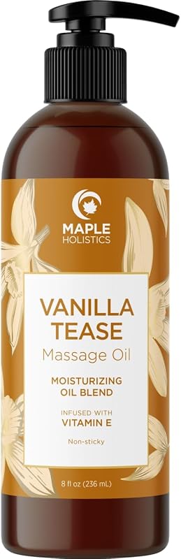 Óleo de massagem Maple Holistics com fragrância de baunilha, coco e óleo de amêndoas doces, 227 g