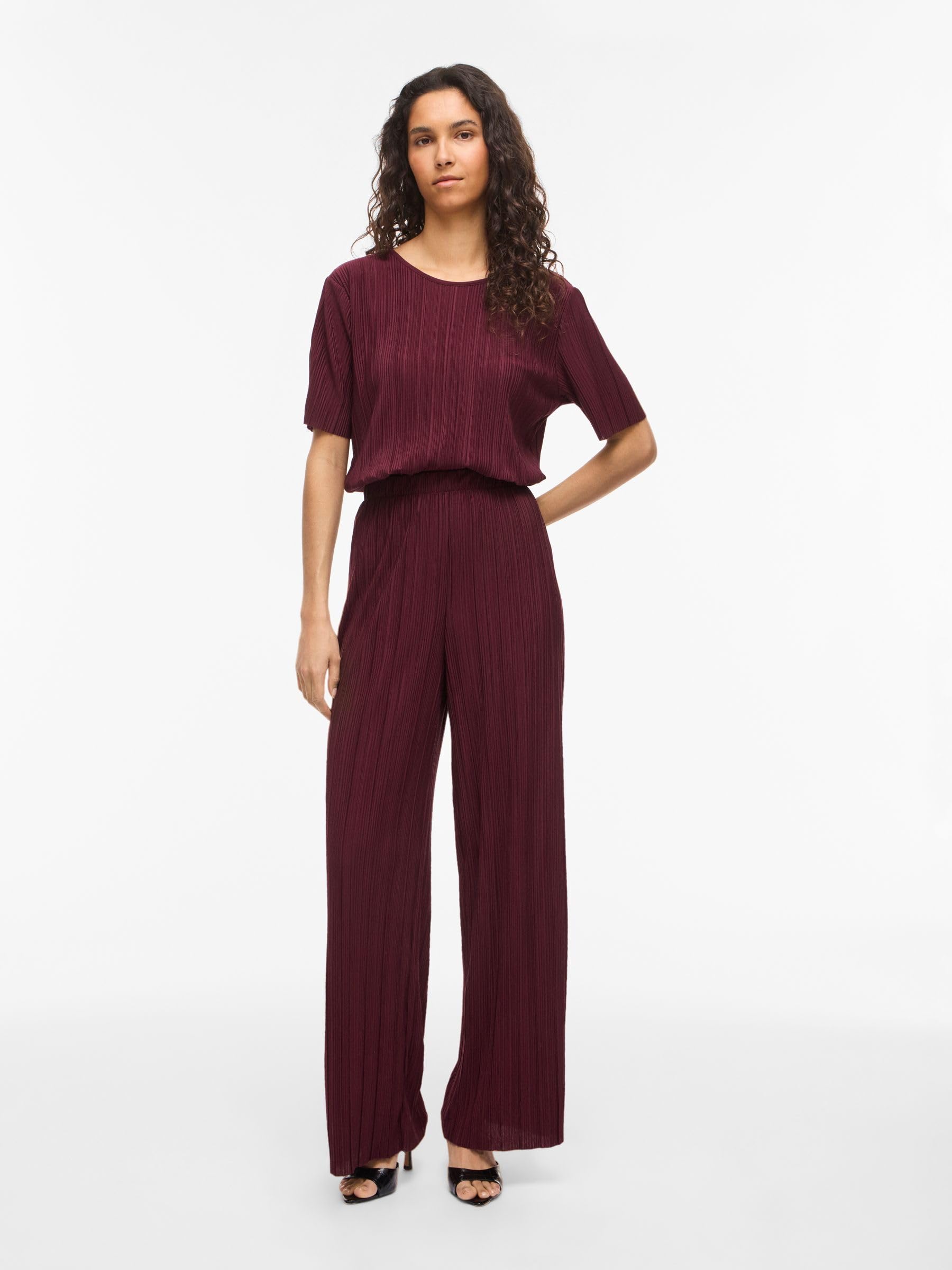 Vila Female Oberteil mit kurzen Ärmeln VIPLISA Plissierter | Short Sleeved Top