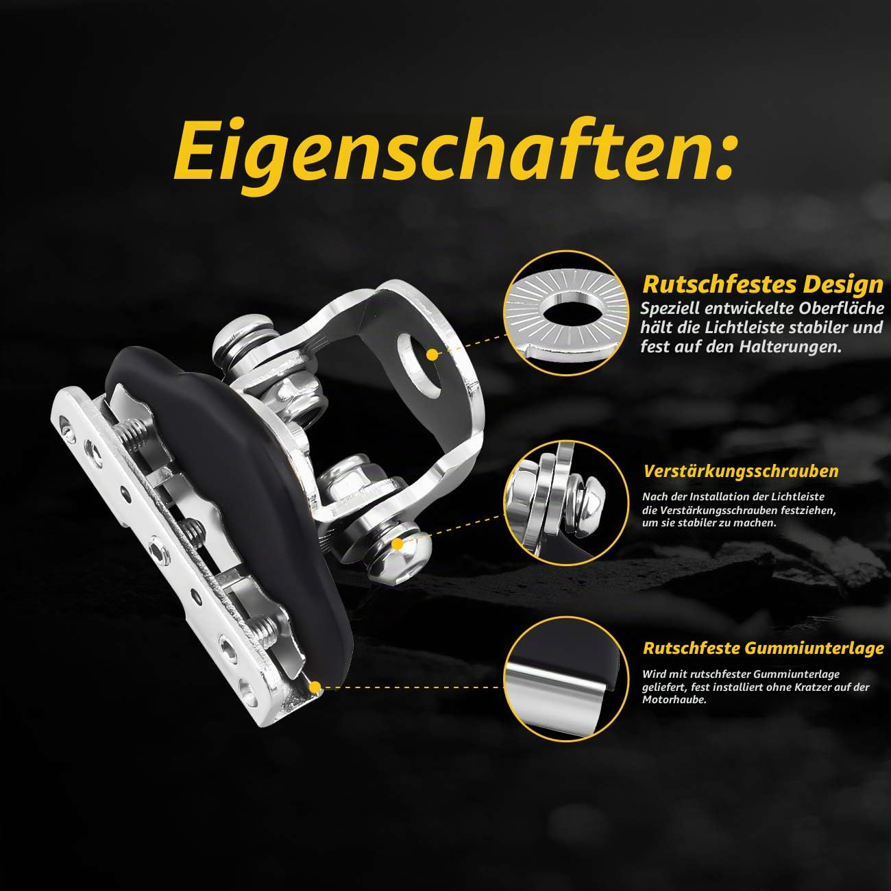 Chelhead Arbeitslicht Halterung 2 Stück Universal LED-Motorhauben-Lichtleistenhalterung, kompatibel mit Geländewagen, LKW, SUV, Montage ohne Bohren