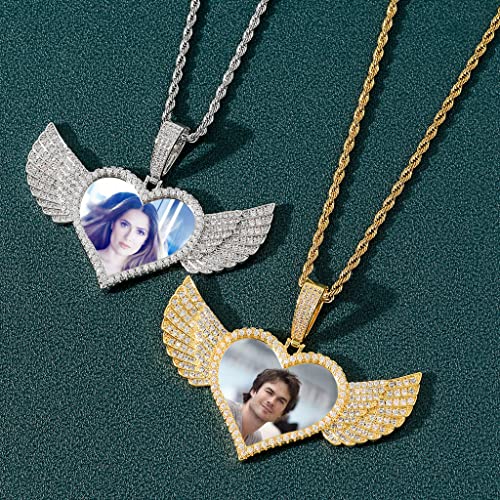 Custom Necklace Picture Necklace Memory Pendant Personalized Photo Pendant Angel Pendant 18k Gold 5A+ Cubic Zirconia Hip Hop Jewelry3