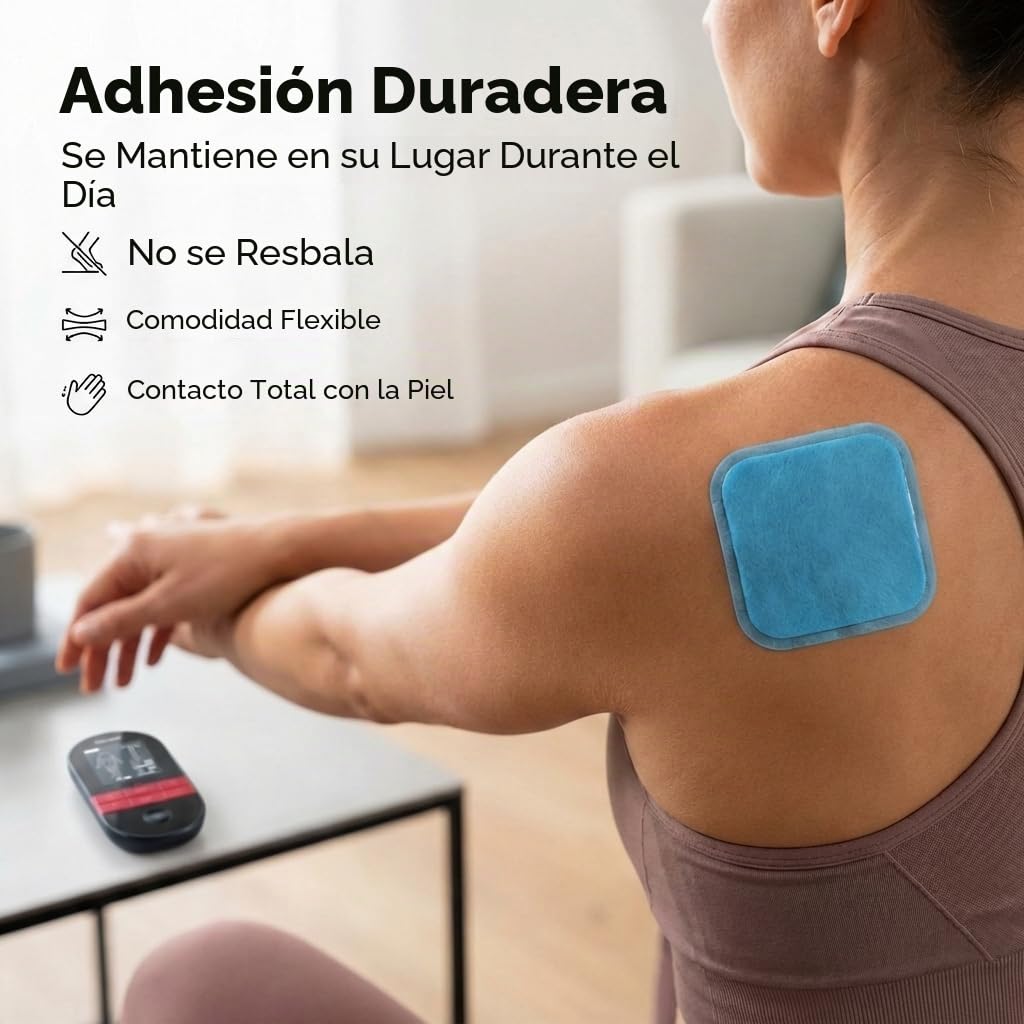 Beurer EM 59 Heat Gel-Pads, juego de recompra con 8 almohadillas de gel autoadhesivas para utilizar con el TENS/EMS digital EM 59 Heat, tamaño: 45x 45 mm