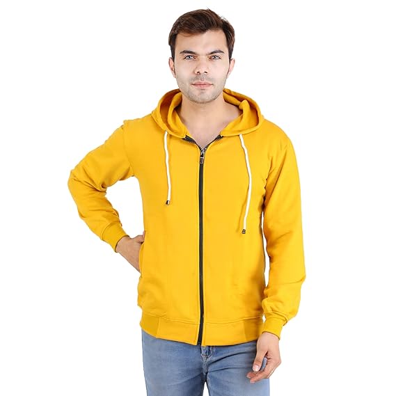DesignerBin Cotton Men's Hooded Fleece Sweatshirt with Zip