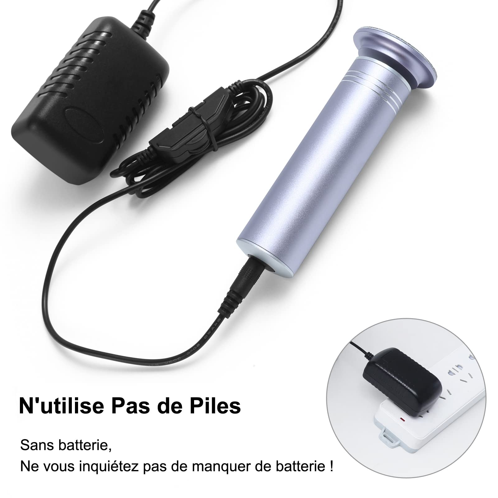 Rallador de pies pedicura eléctrica anticallosidad lima pies eléctricos para cuerno (velocidad ajustable) con 60 almohadillas de repuesto para mujeres y hombres pedicuros (FCR-2 gris)
