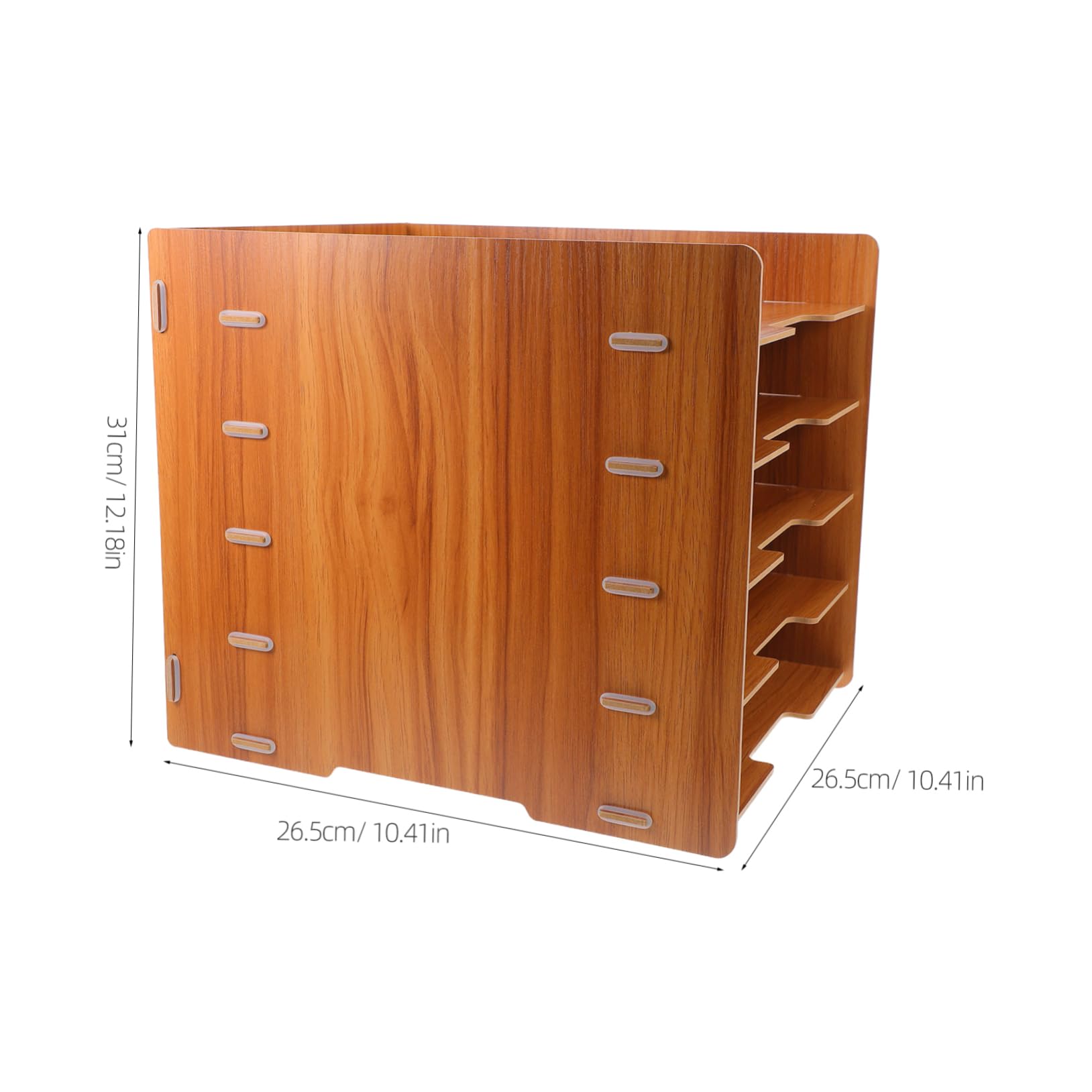 Organizzatore File da Scrivania Multistrato in Legno Marrone | Struttura Robusta, Montaggio Semplice, Stile Moderno, Adatto a Cartoleria e Magazzino