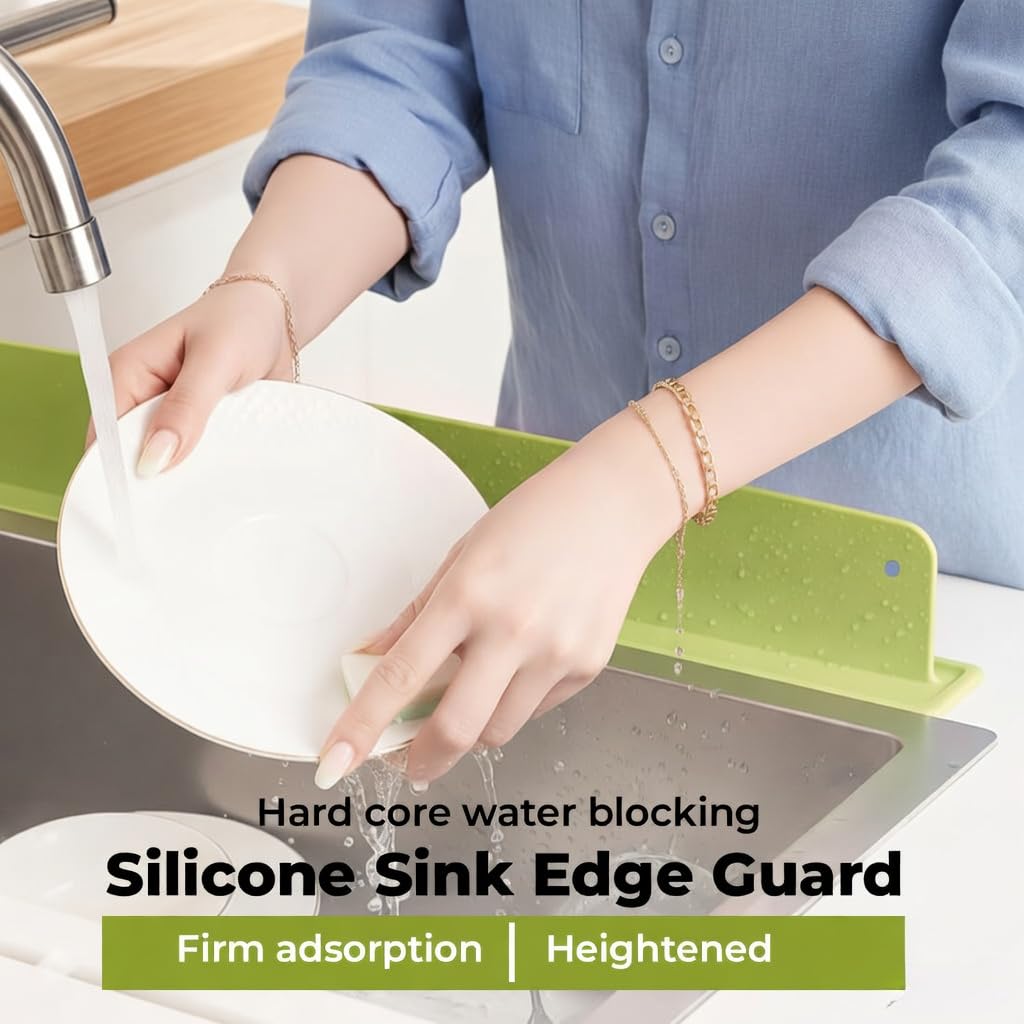 GOPINATHJI Silicone Kitchen Sink Splash Guard Backsplash Protector | Oil, Water & Stain Resistant Countertop Shield for Sink, Stove & Kitchen Island | Easy Clean, Durable (Pack OF 1) 3