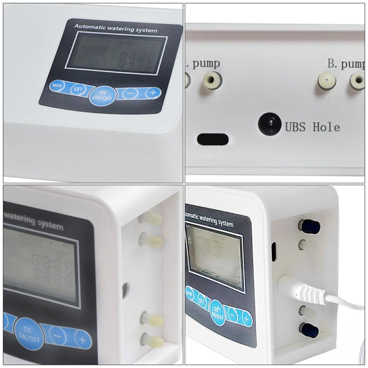 DECHOUS Temporizador de Riego de Doble Bomba Motor Silencioso de Cobre y Carcasa Abs Resistente para Uso en Jardín y Hogar Control Automático y Programable
