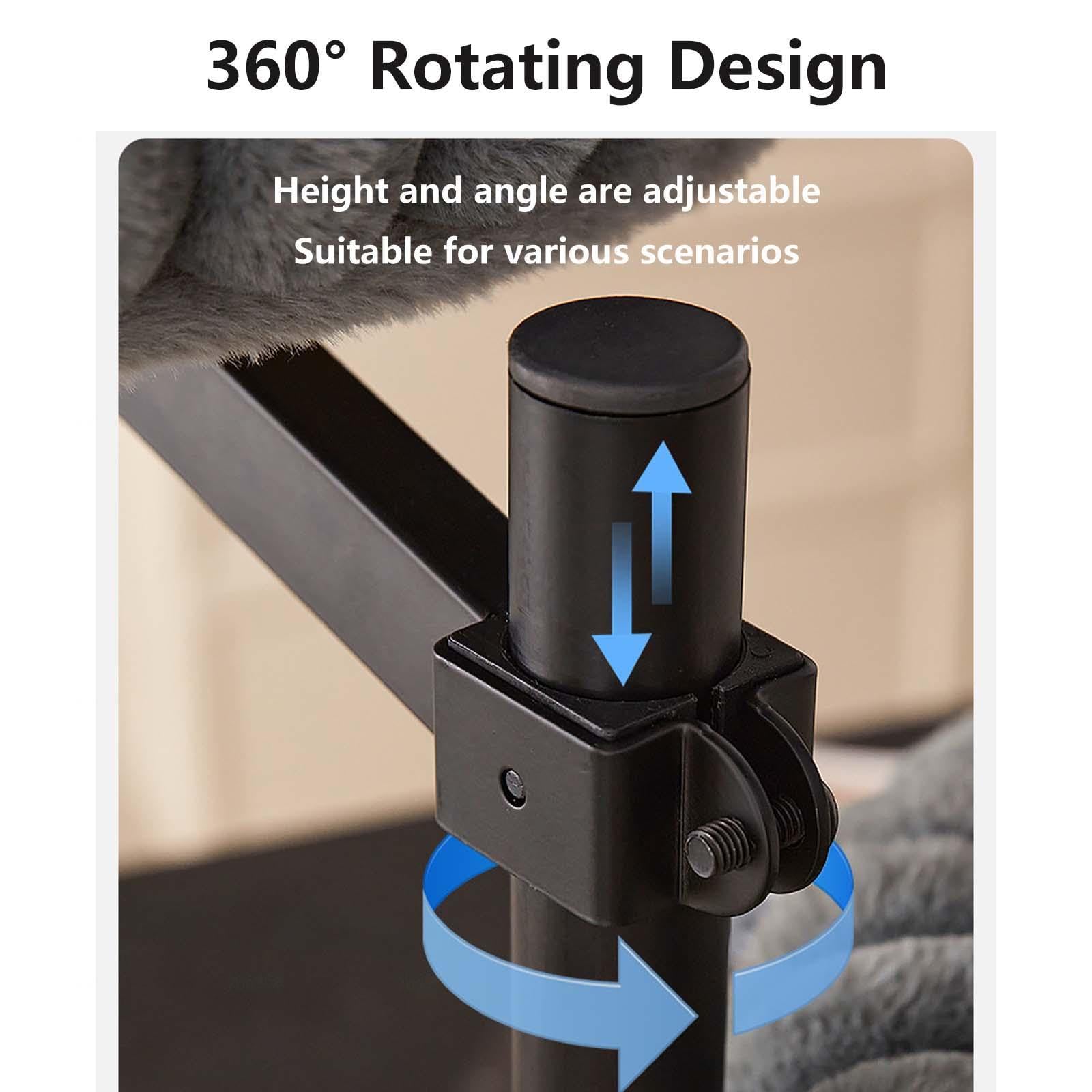 Cuccia Gatto Chiusa, Girevole a 360°, Altezza Regolabile Letto per Gatti con Robusd per Casa e Ufficio,Gray