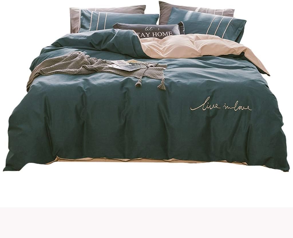 Four-Piece Bedding Bedroom Bed Sheet Quilt Cover Simple Quilt Cover Pillowcase Student Dormitory Bedroom Three-Piece Set (K 2.0m) (K 1.2m)