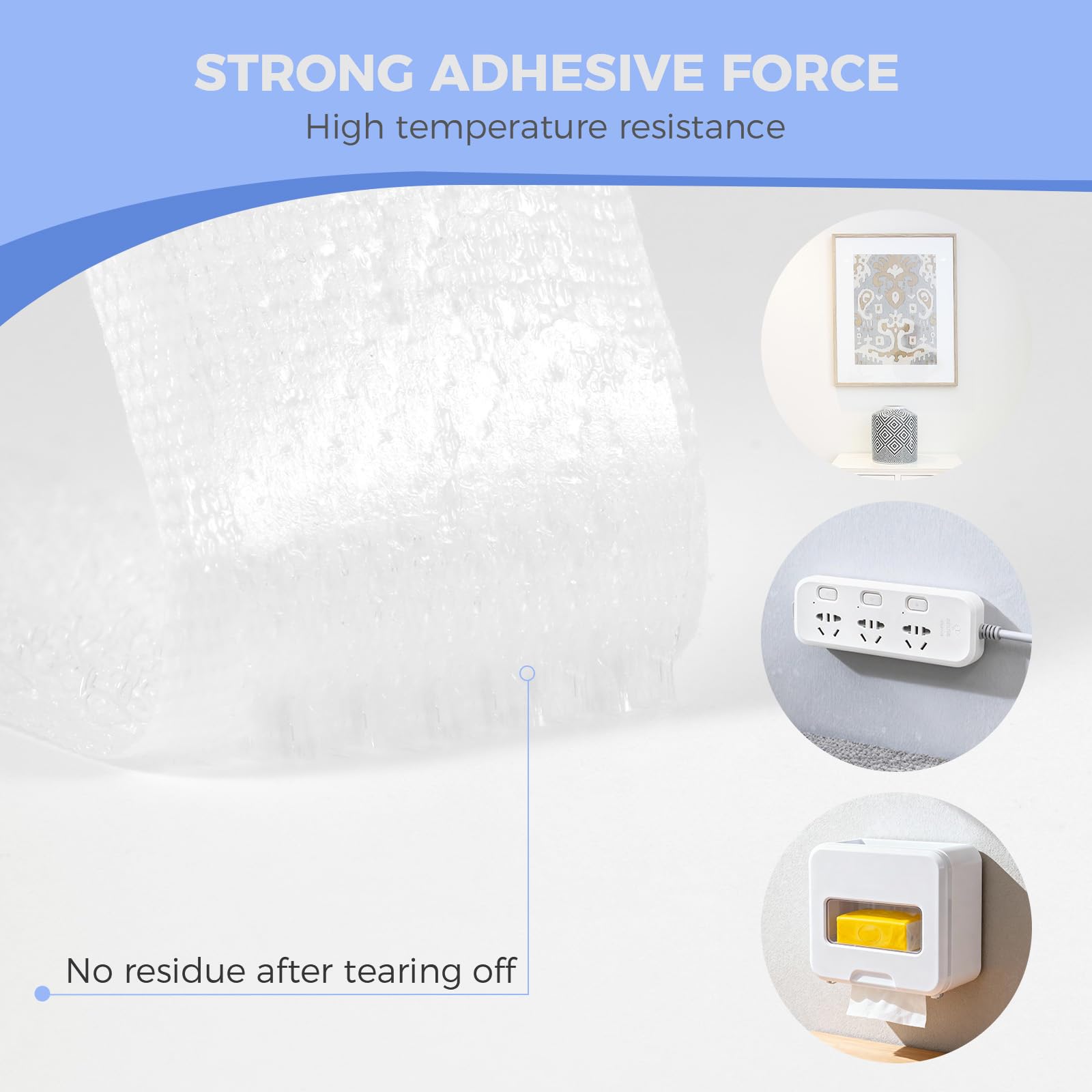 Oderra Bande Adhésive Double Face Extra Forte 8m x 2cm Scratch Autocollant Fixation Sans Percer Tableau Cadre Photo Fenêtre Moustiquaire 2 Pièces Blanc