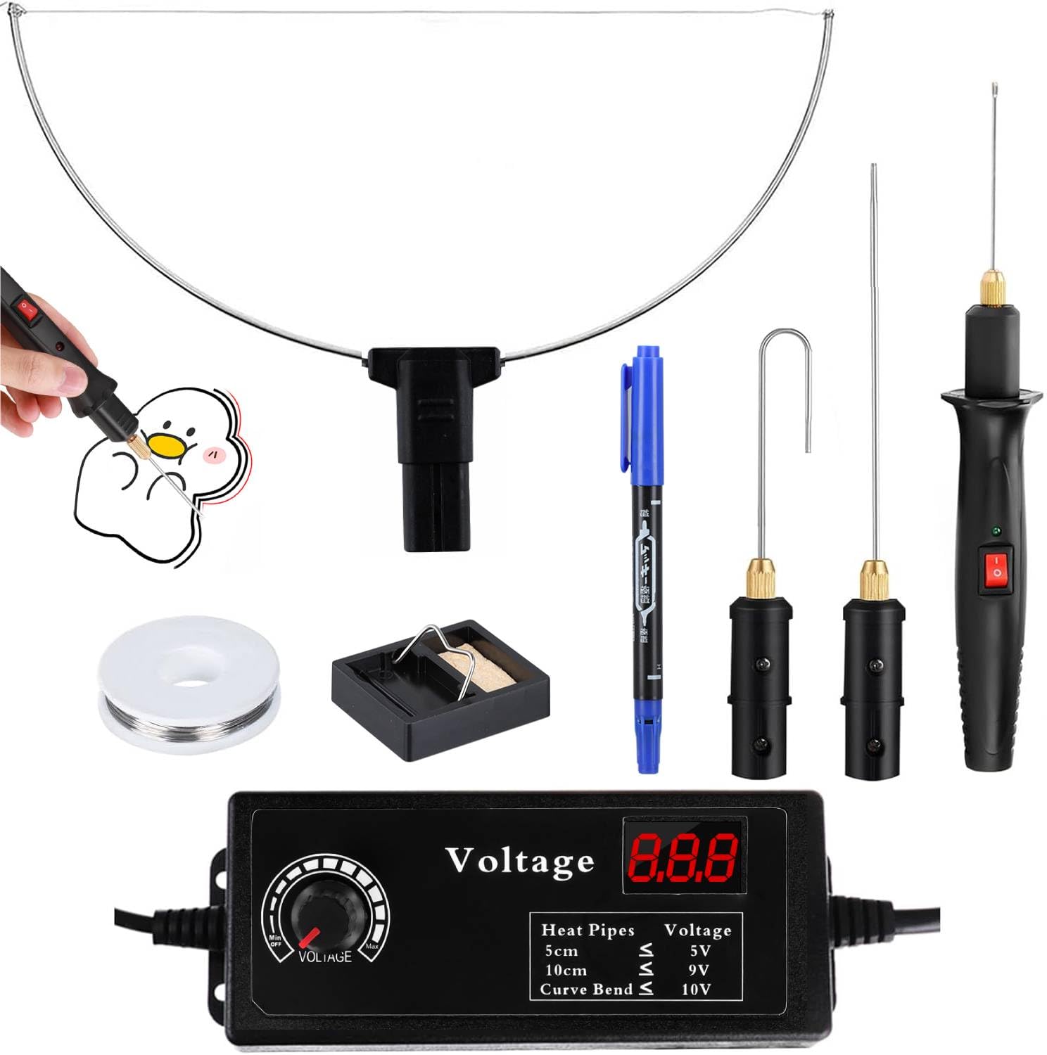 Styroporschneider Heißdrahtschneider Kits mit Digitalem Spannungsregler,Hot Elektrischer Styropor Schneider,100-240V/18W Heiß-styroporschneider für Schnittkanten Kunststoffe & styropor (Schwarz)