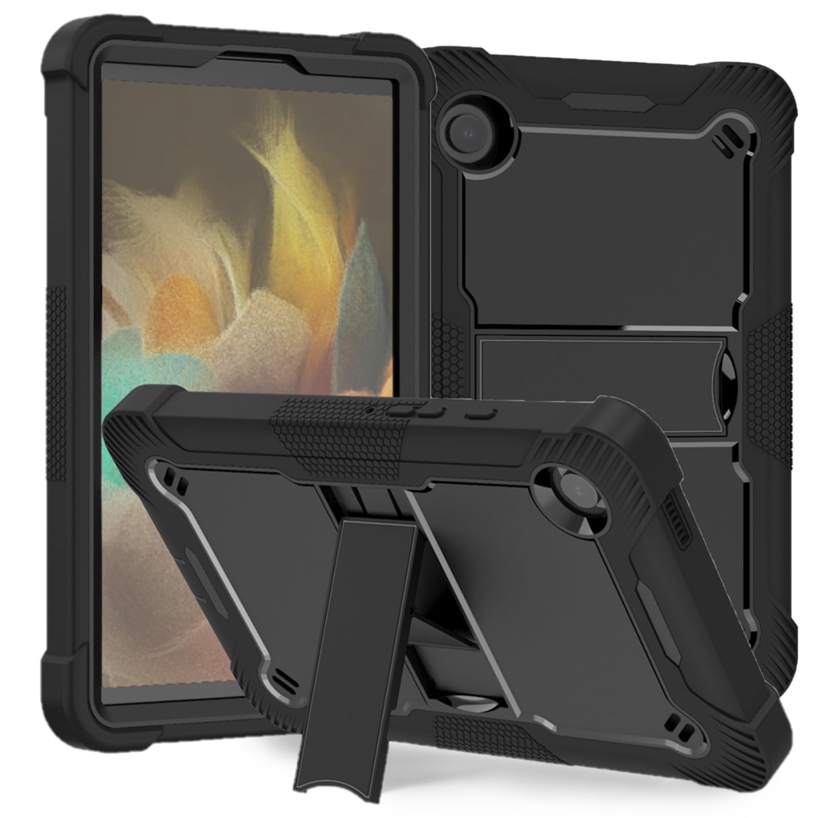 Bingcok Case for Galaxy Tab A9 Case Kids, Tab A9 8.7 Case, Rugged Full-Body Hybrid Shockproof Drop Protection Cover for Samsung Galaxy Tab A9 8.7 Inch 2023 Model SM-X110 /X115 /X117 (1-Black)