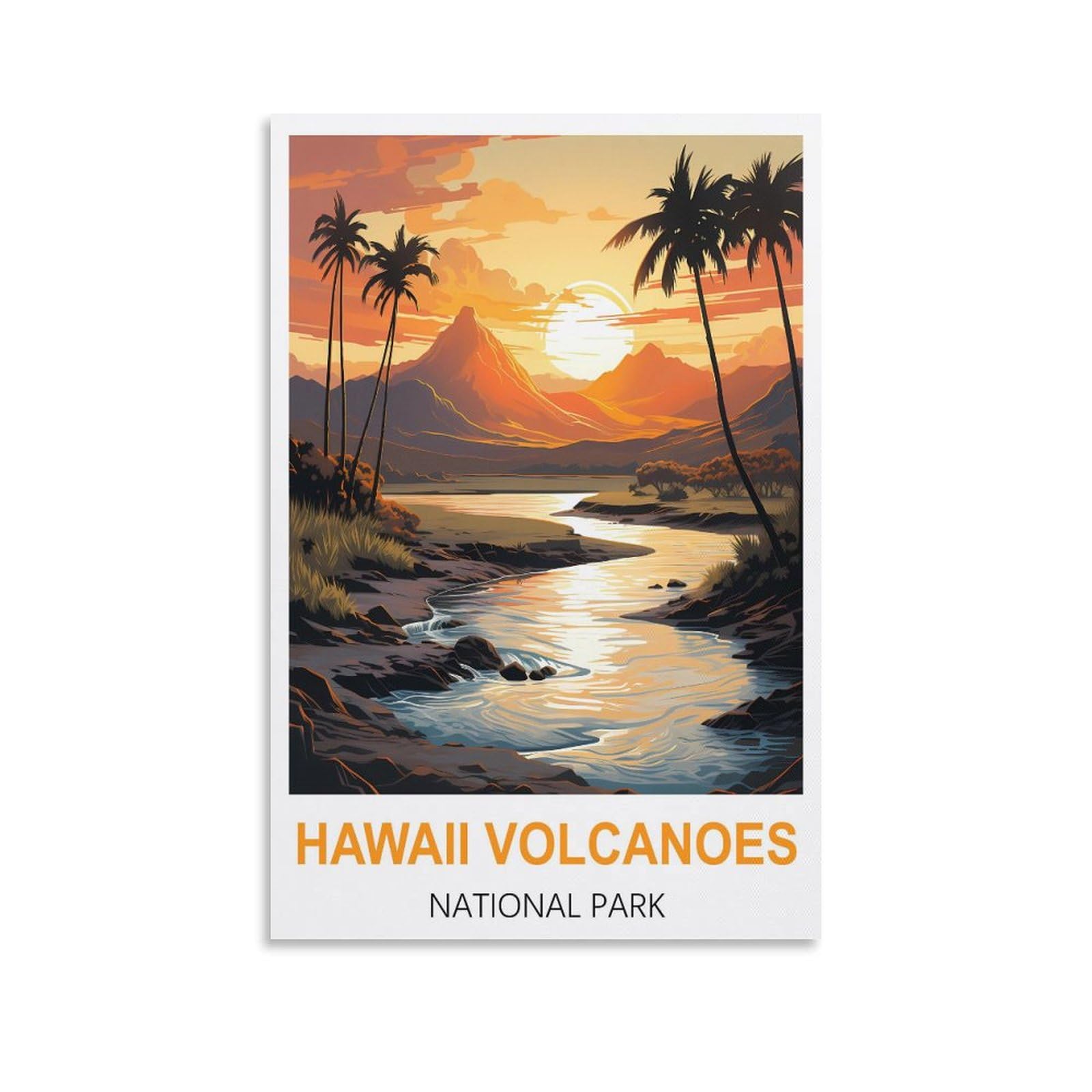 Vintage Metal Tin Sign,Hawaii Volcanoes National Park,Garden & Kitchen Poster, Inspirational Sign Home Wall Art Decor for Home Kitchen Bar Club Decoration 30x40cm