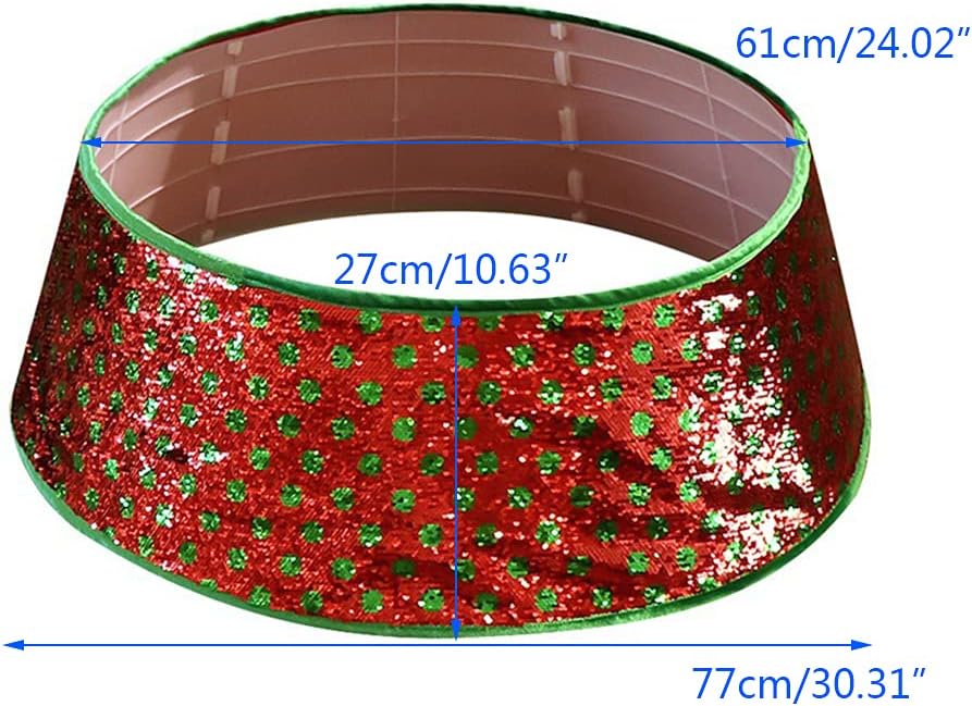 Christmas Tree Skirt, Merry Christmas Tree Collar 30 Inch Dot Trees Skirt Base Cover Holidays New Year Decorations