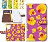 Galaxy Note20 Ultra 5G SC-53A/SCG06 Case Folio Smartphone Case Leather Cover with Camera Hole Duck Garger Toy Pattern Design B/Lavender Pink Galaxy Note Twenty Ultra Five G docomo au dc-1469