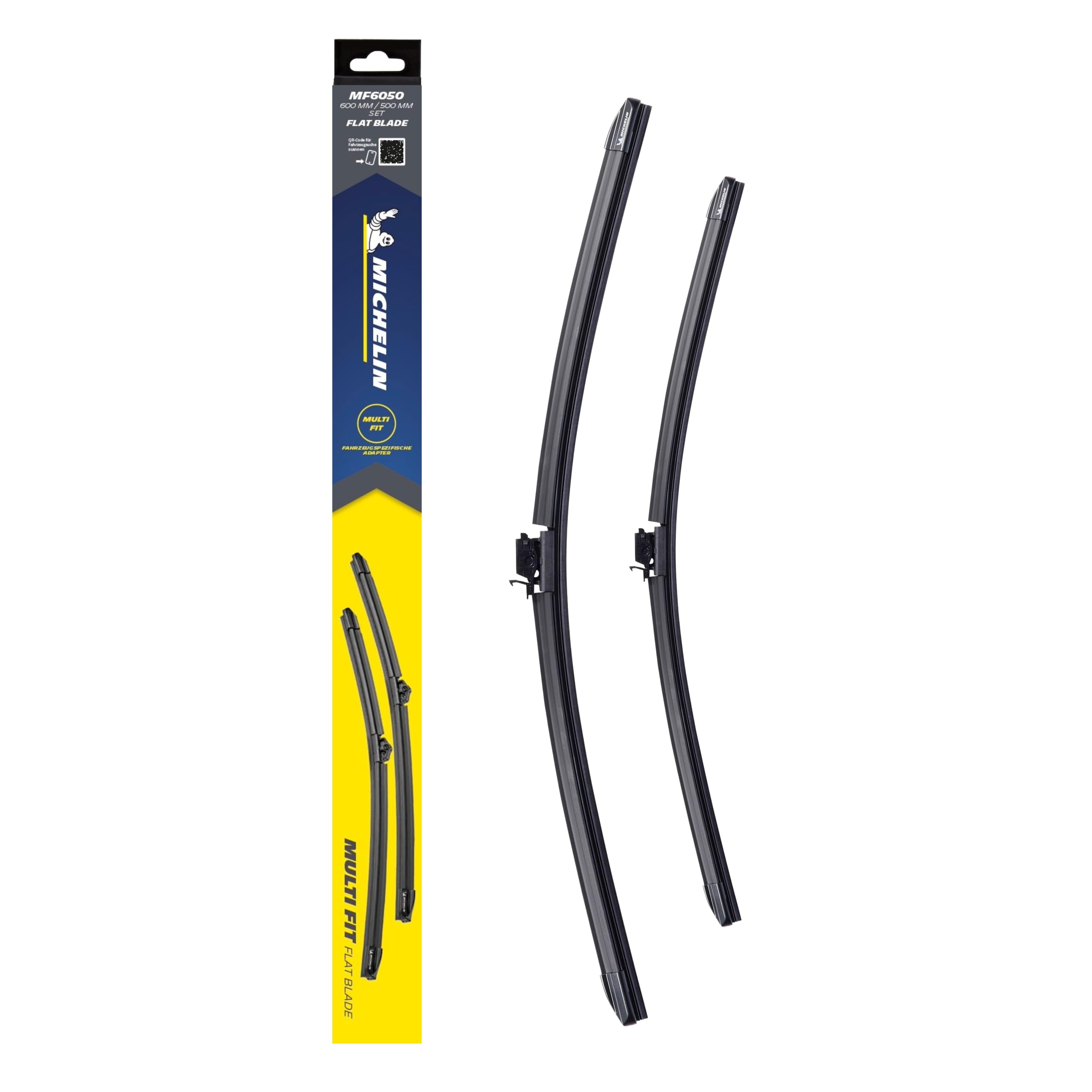 Michelin Lot de balais d'essuie-glace Multi Fit MF6053 | 600 mm / 530 mm | Jeu d'essuie-glaces | Aerodynamique, silencieux, montage facile