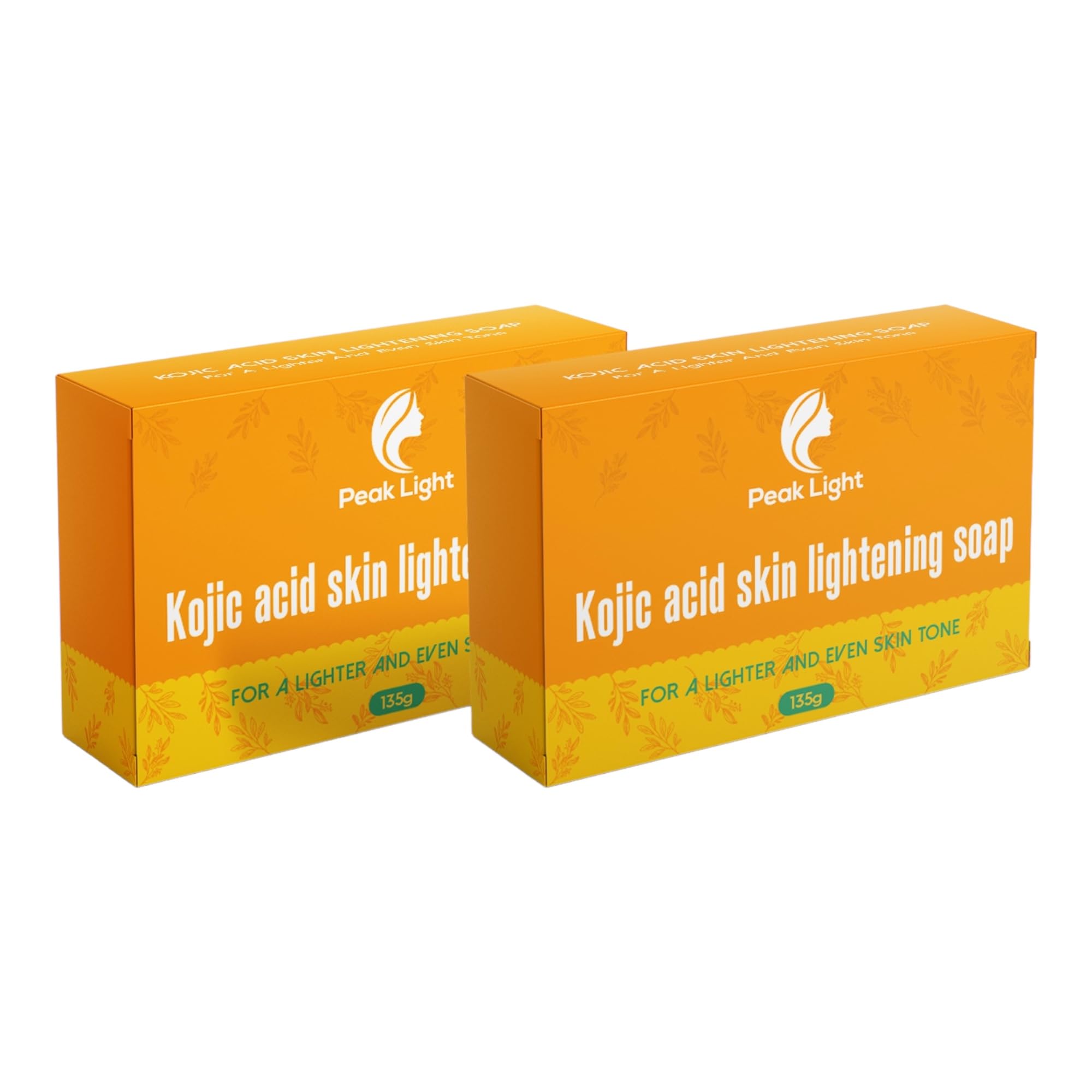 2 x 135G Peak Light Kojic Acid Skin Brightening Soap - For Radiant And Even Skin Tone, Rejuvenates, Moisturizing, Target Dark Spots, Hyperpigmentation, Bar with Papaya Oil and Shea Butter