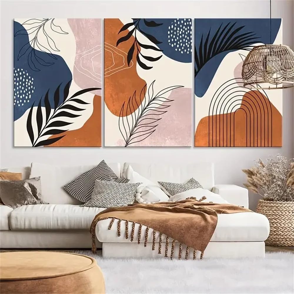 WUHBCZ Art Pictures-Abstract Boho Wall Art Canvas Print Modern Minimalist Prints Bohemian Wall Artwork Prints Boho Neutral Living Room Home Decor-50 * 70cm/3PCS (No Frame)