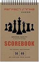 Vista 1 de Libro de puntuaciones de ajedrez Perfect Strike con reglas e instrucciones de puntuación. Resistente. Calidad de archivo. (5.5" x 8.5")