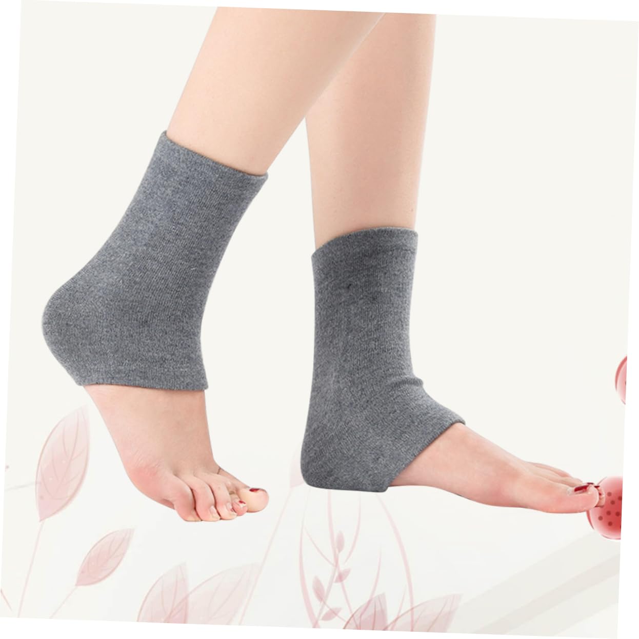 2pcs Wool Foot Sleeve Ankle Socks Breathable Exercise Warm Foot Covers for Yoga and Sports for Daily Activities Grey for Comfort and Style