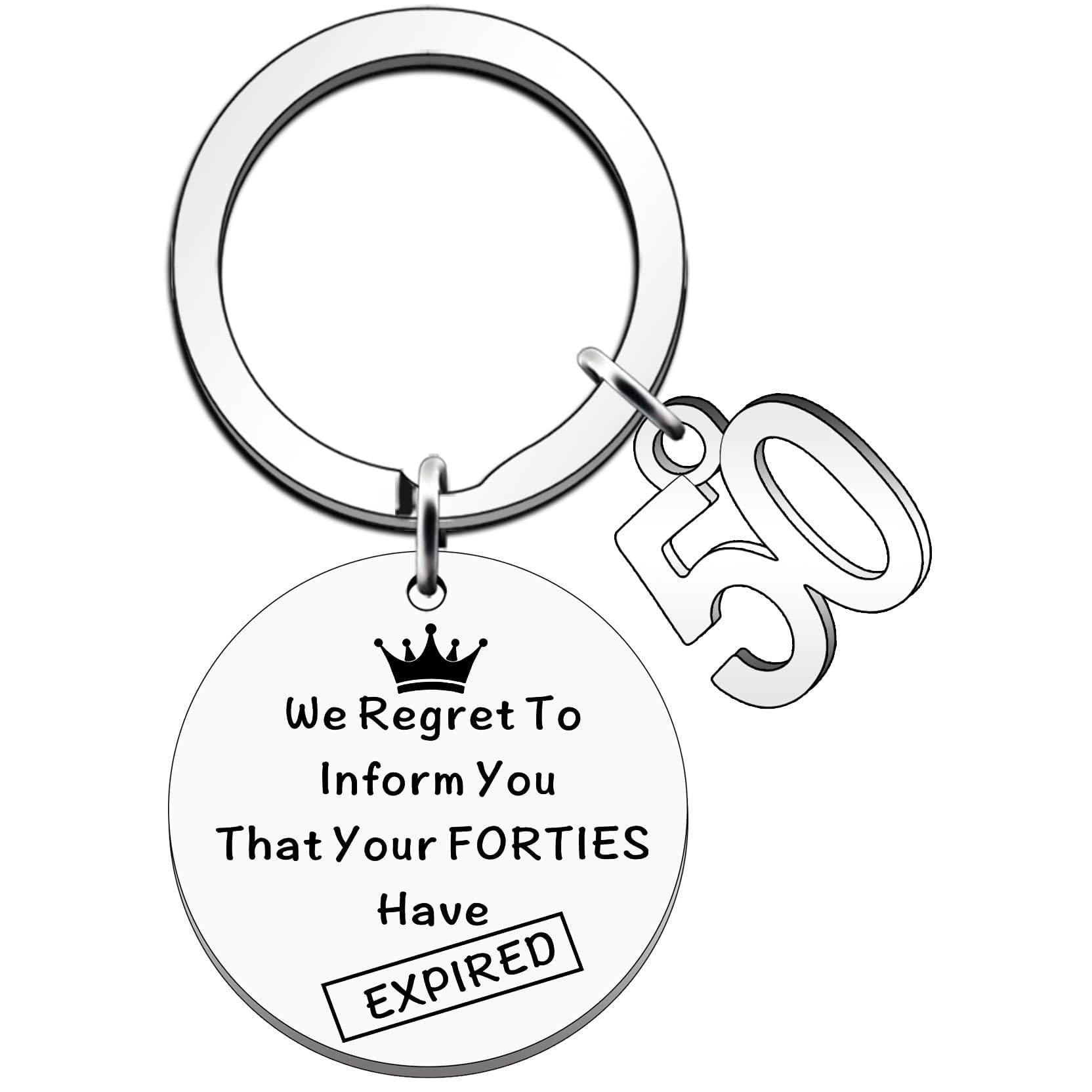 Xyvvol Unisex Multicolour 50Th Birthday Gifts For Women,Stainless Steel 50Th Birthday Keyring For Women Men,Mens 50Th Birthday Gifts Ideads For Her Husband Him Wife Best Friend Sister Brother Dad Mum Auntie Uncle
