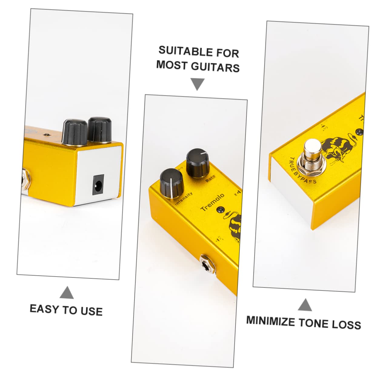 Abaodam 2 Pezzi Amplificatore Pedale Effetti Chitarra Singolo Blocco Pedale Effetto Bypass Amplificatore Valvolare