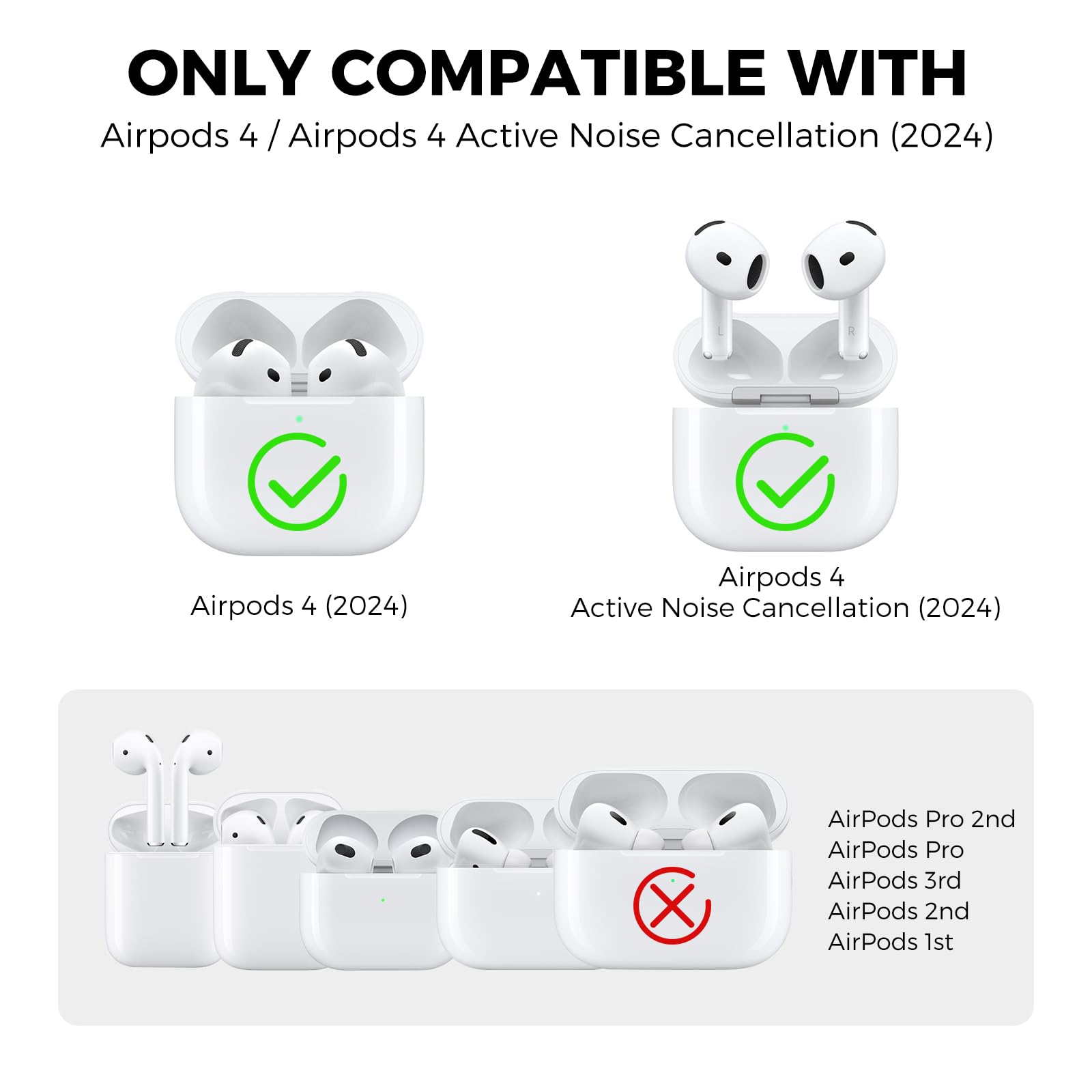 Coque Silicone AirPods 4 YLK - Transparente, Compatible Recharge Sans Fil | Protection 360°