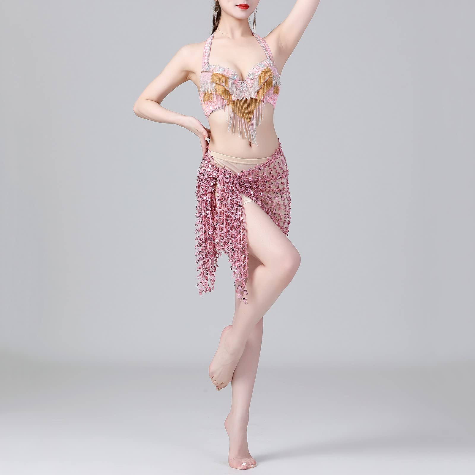 Mujer Falda De Lentejuelas Danza del Vientre Cadena Cintura Baile Disfraz 2026 Traje Rave Faldas con Purpurina Dama