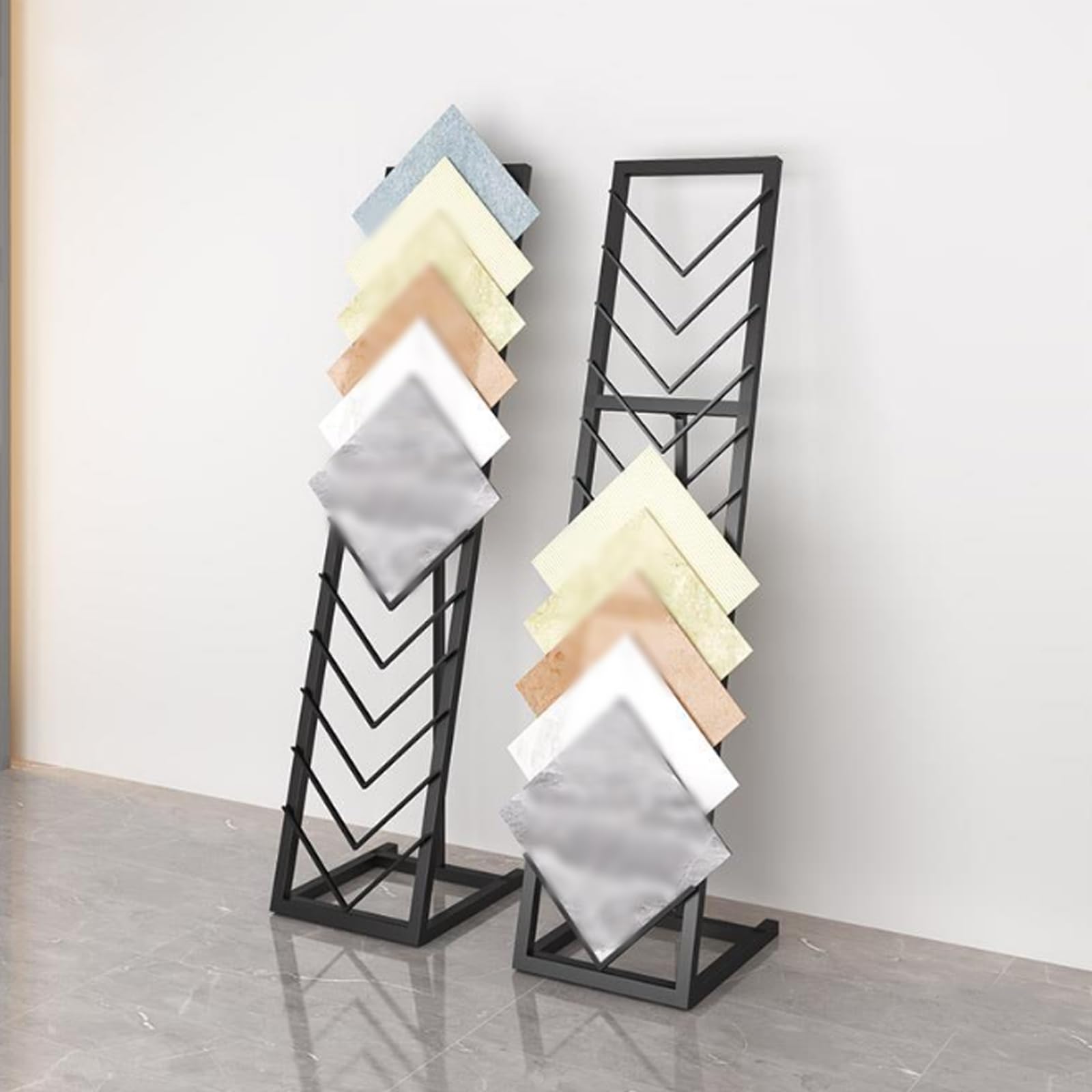 Building Material Display Shelf 12-Tier Rolling Tile Display Stand ...