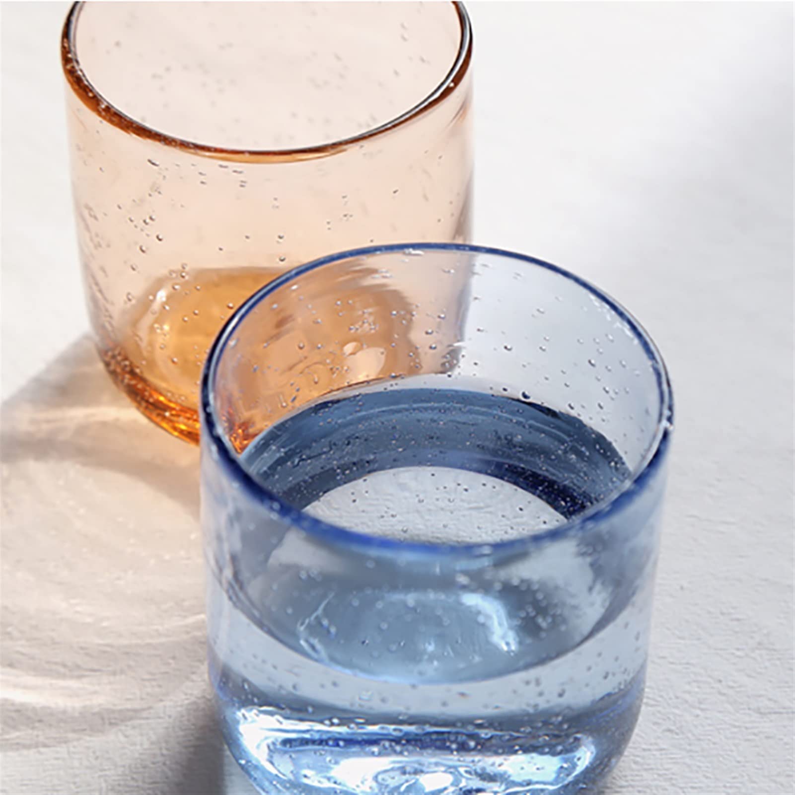 Glas-Kaffeetassen, 2 Stück, modische Wassergläser, 350 ml, handgefertigt, Wasser, Saft, Milch, Cocktailgläser, exquisite Tassen, Glas-Kaffeetassen