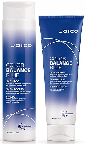 Joico Color Balance Blue Shampoo & Conditioner Set Eliminate Brassy and Orange Tones For Lightened Brown Hair