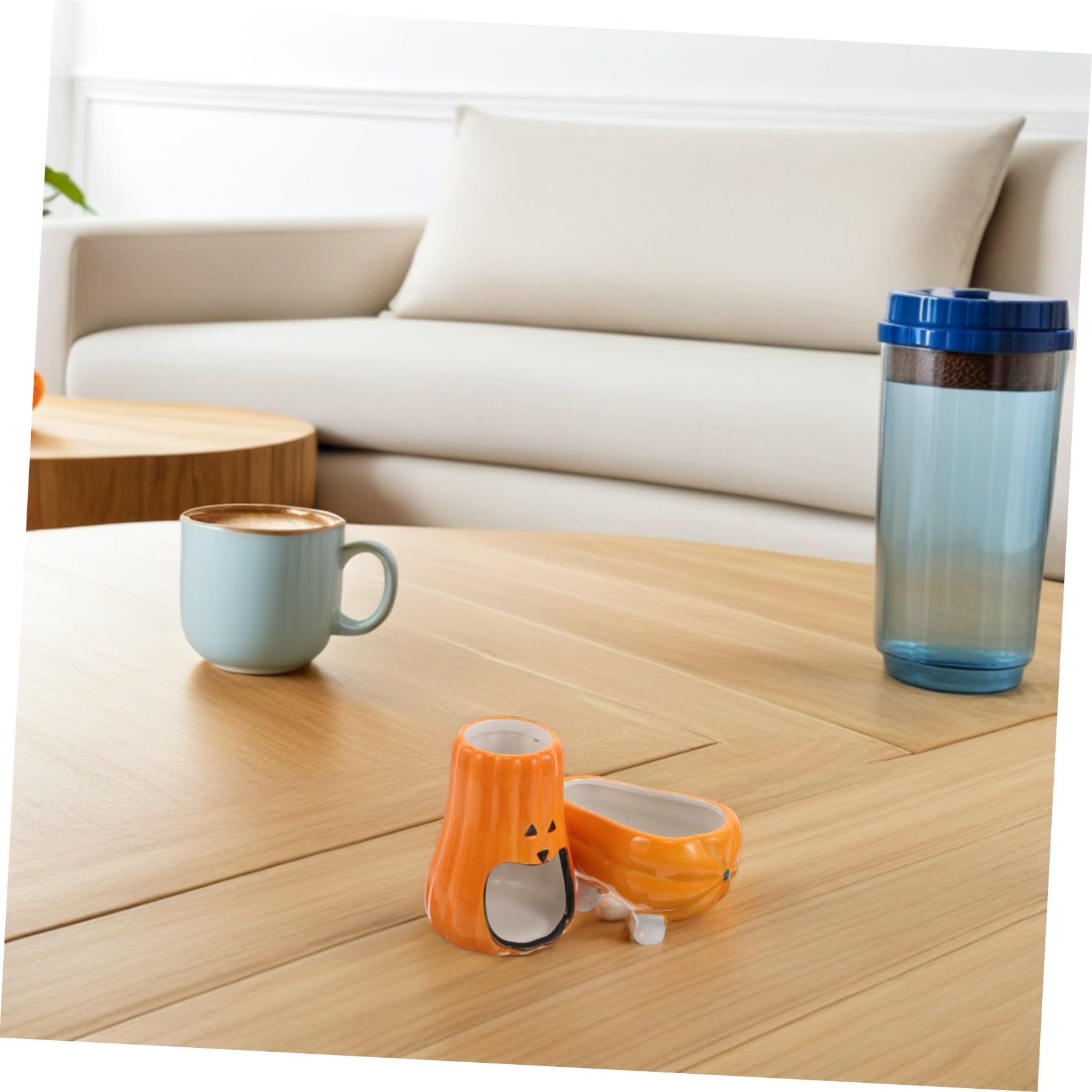 Keramik Hamster Trinkflasche mit Ständer und Futternapf Kürbisform Wasserflaschenhalter für Hamster Mäuse Meerschweinchen Stabiler Keramikhalter für Kleine Haustiere
