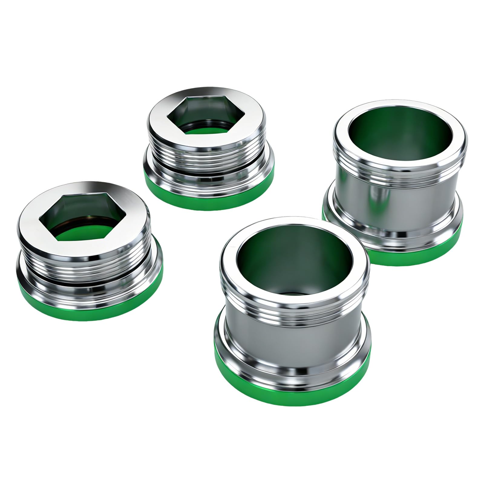 4 Pcs M24 to M22 Faucet Adapter - 2 Regular and 2 Extended, Double Threaded Adapter in Brass, Tap Adapter for Kitchen Faucet Aerator, Water Filter, Hoses, with 4 Rubber Seals