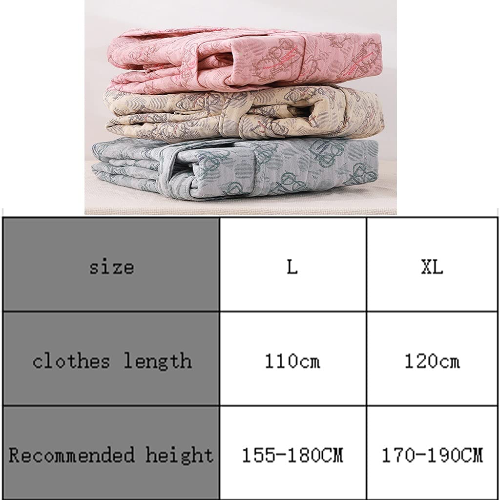GHYUBYER Baumwoll-Morgenmäntel für Damen und Herren, leicht, 100 % Baumwolle, Bademantel, 4 Schichten Gaze-Duschpyjama (Farbe: braun, Größe: L)