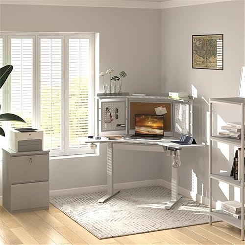 Miniatura 10 de kowo Archivador de madera de 2 cajones con cerradura, soporte para impresora, archivador vertical para documentos de tamaño A4, carta y legal para