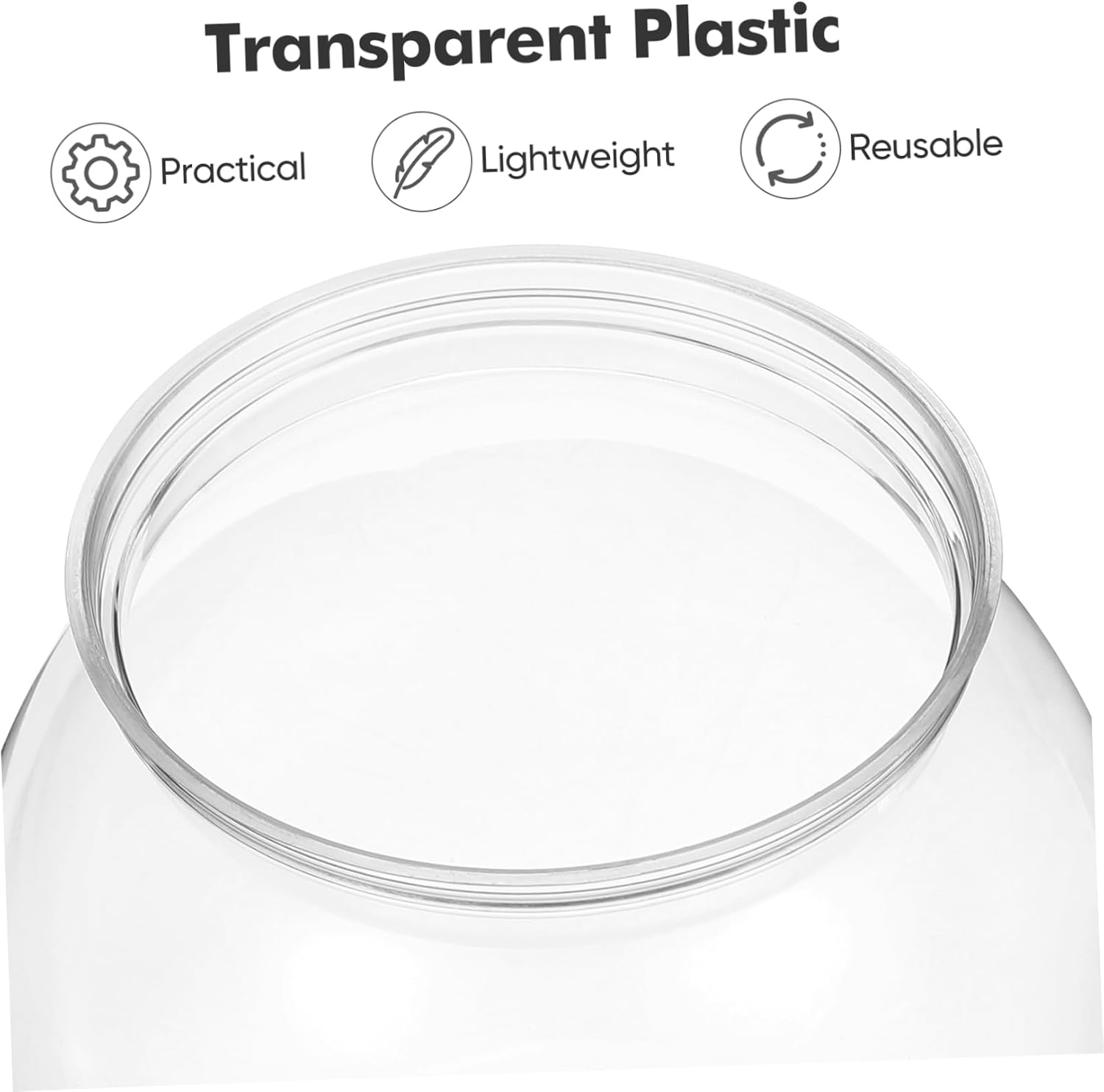 6pcs Round Plastic Fish Bowls Aquariums for Small Fish Aquatic Plants for Home Decor Wedding Centerpieces Office Hydroponics