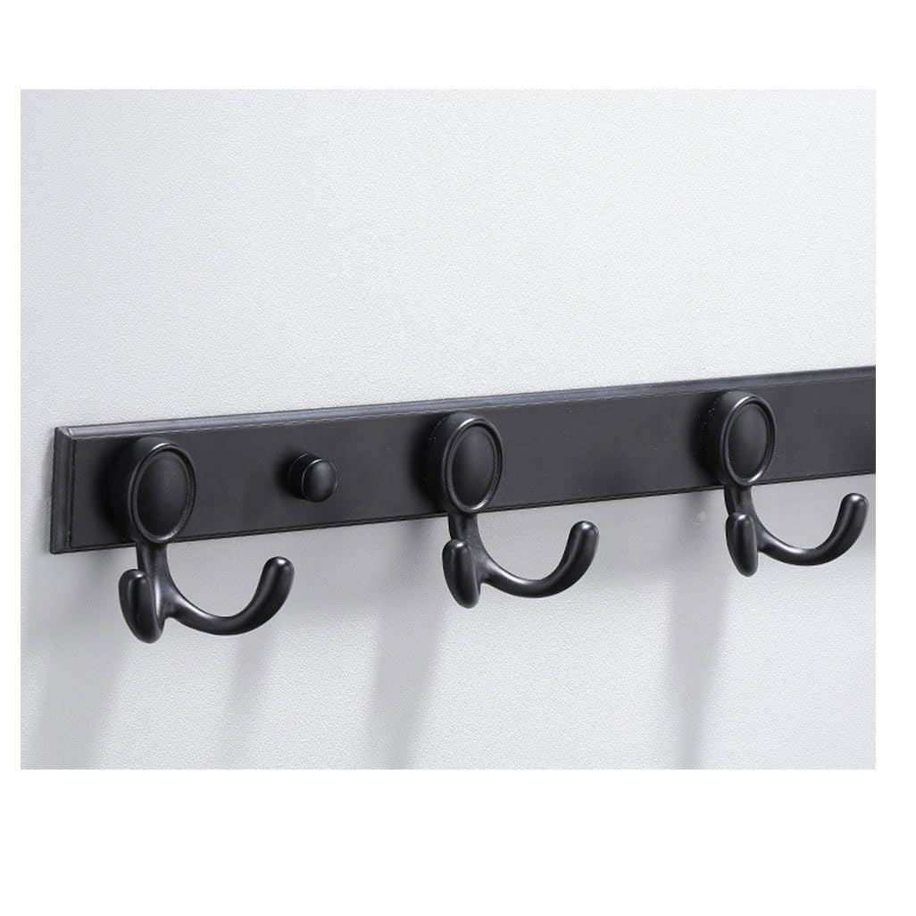 LMYSXAOZ Vintage Metal Coat Rack Wall Mount, Aluminum Thickened Hooks Hanging Rail Antique Clothes Towel Racks for Bathroom Entryway Bedroom Behind The Door 5hook