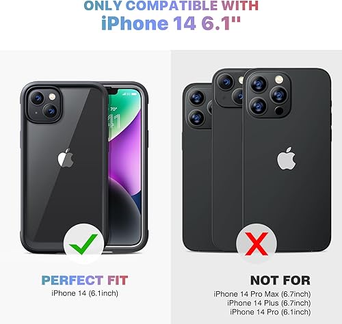 Miniatura 764 de Diaclara - Funda diseñada para iPhone 14 Pro Max, resistente, de cuerpo completo, con protector de pantalla sensible al tacto y antiarañazos + Blanco