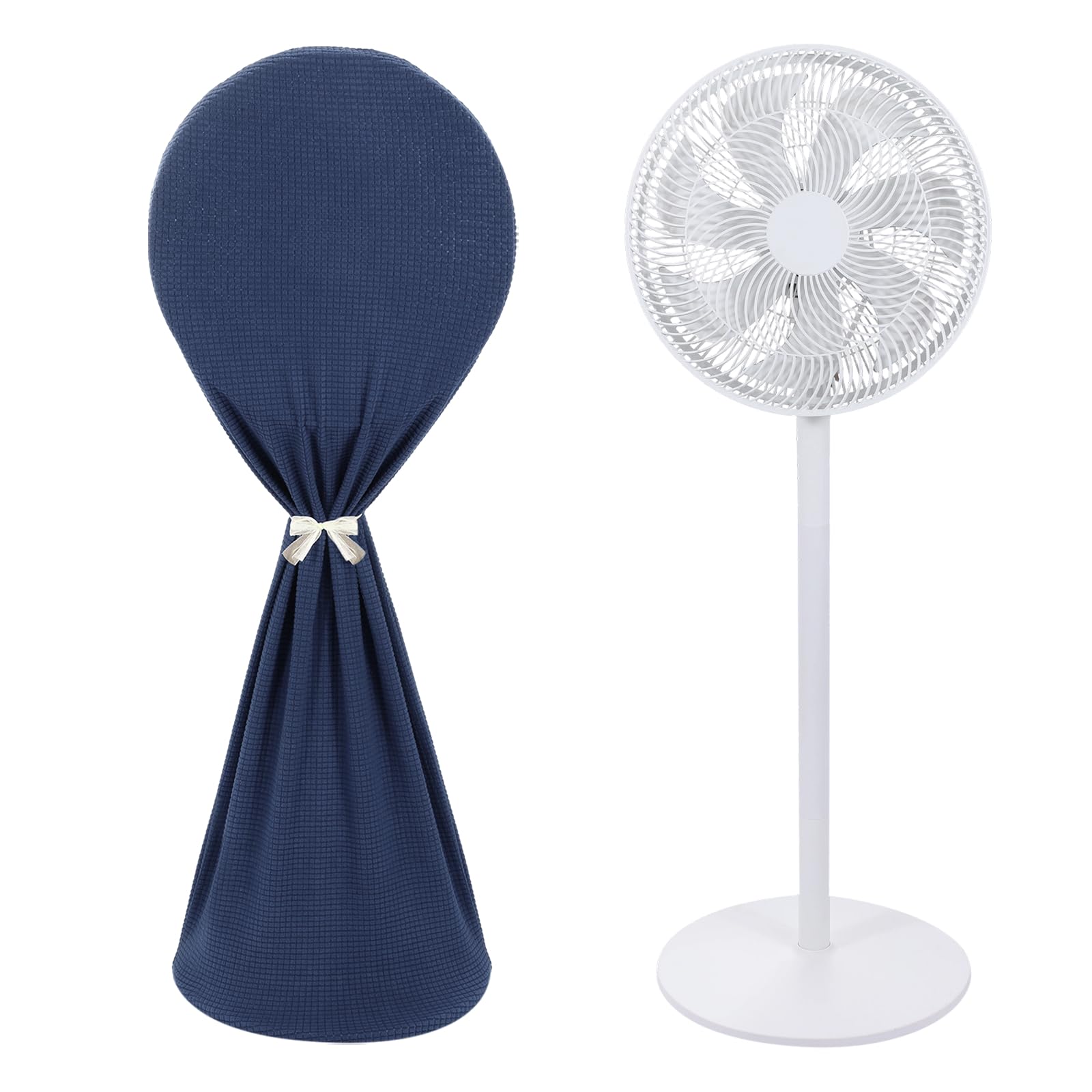 sourcing map Floor Standing Fans Cover (59 Inch) - Waterproof Washable Vertical Circular Fan Dust Cover for Home/Bedroom/Hotel/Office, Blue
