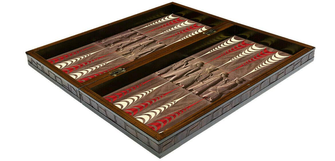 BACKGAMMON SET GRANDE DA GAMBO IN LEGNO PIEGHEVOLE DI QUALITÀ E CIELO (Antico 2,5-50,8 cm)