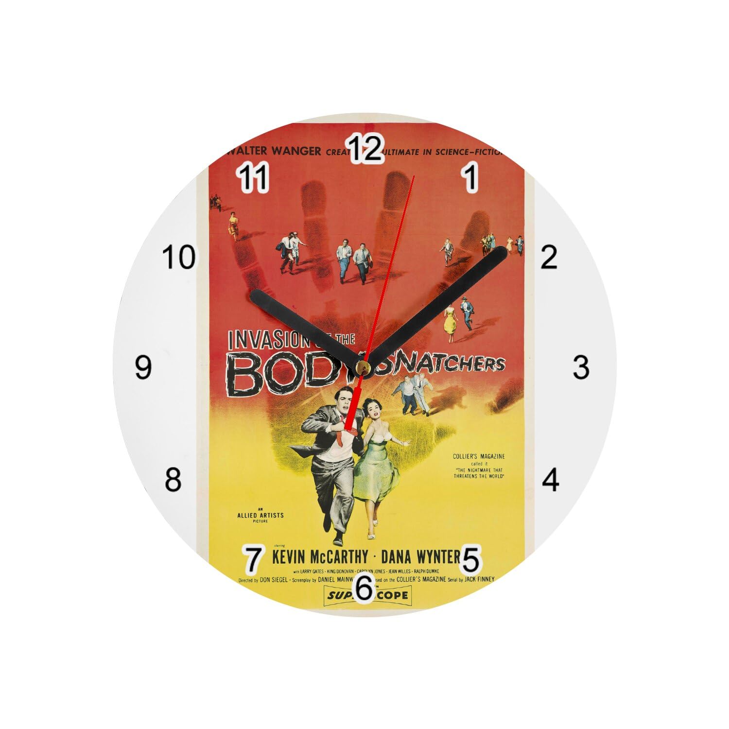 Horloge murale Invasion of The Body Snatchers pour déco salon ciné
