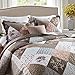NEWLAKE Quilt Bedspread Sets-Checkered Floral Reversible Coverlet Set,King Size