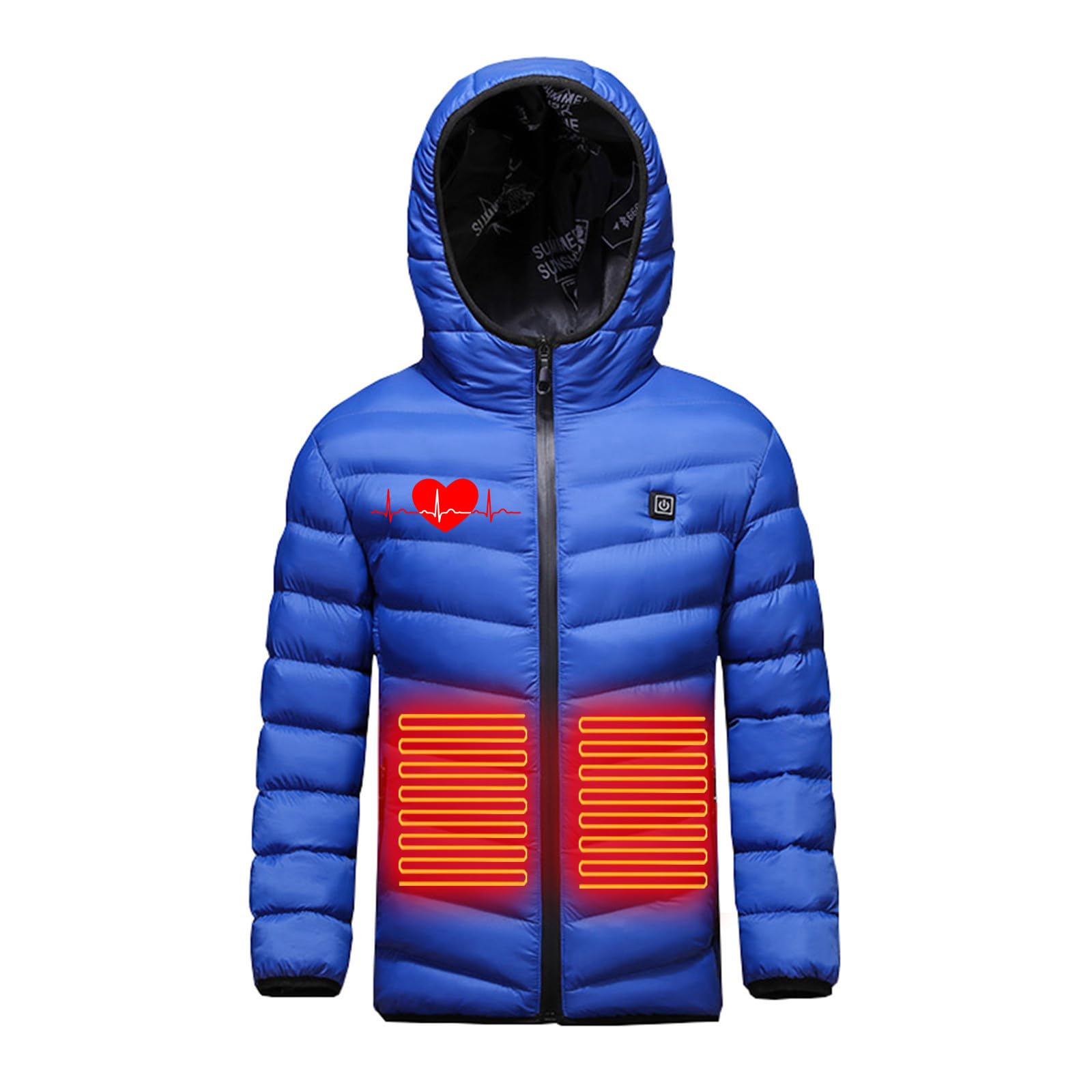 Niños Chaqueta Calefactable Chaleco calefactable para niños USB Chaquetas Calefactables Térmico Chaqueta de Plumas Calefactor 3 Zonas Calefactor Temperatura Ajustable para Invierno al Aire Libre Esquí