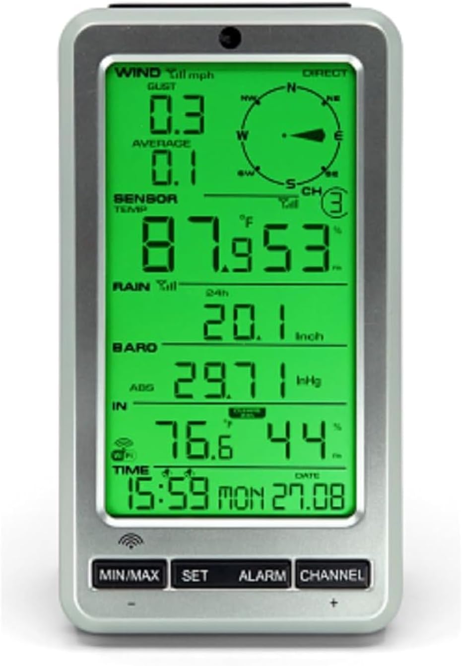 Ambient Weather WS-12 Wireless Weather Station w/Ambient Color Changing Display