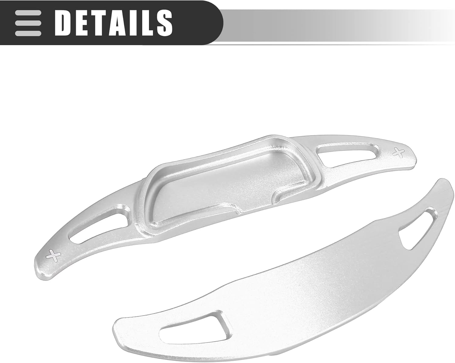 Motoforti Steering Wheel Shift Paddle Shifter Extension Cover,for Mercedes-Benz AMG GT 2017-2019,Aluminum Alloy,Silver Tone,2pcs