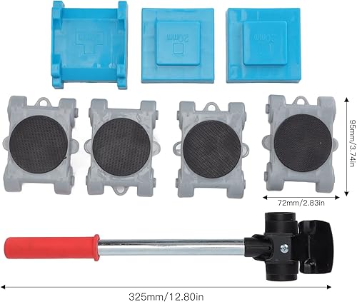 Miniatura 6 de Juego de elevador de muebles pesados ruedas de rotación de 360 grados diseño ergonómico profesional 8 piezas para refrigeradores resistentes para