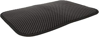 Cat Litter Pad,Urine Water Proof Washable EVA Cat Litter Trapping Mat with Double Layer Design Kitten Litter Rug Trapper (Black)
